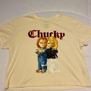 Beige Chucky & Tiffany Crop T-shirt